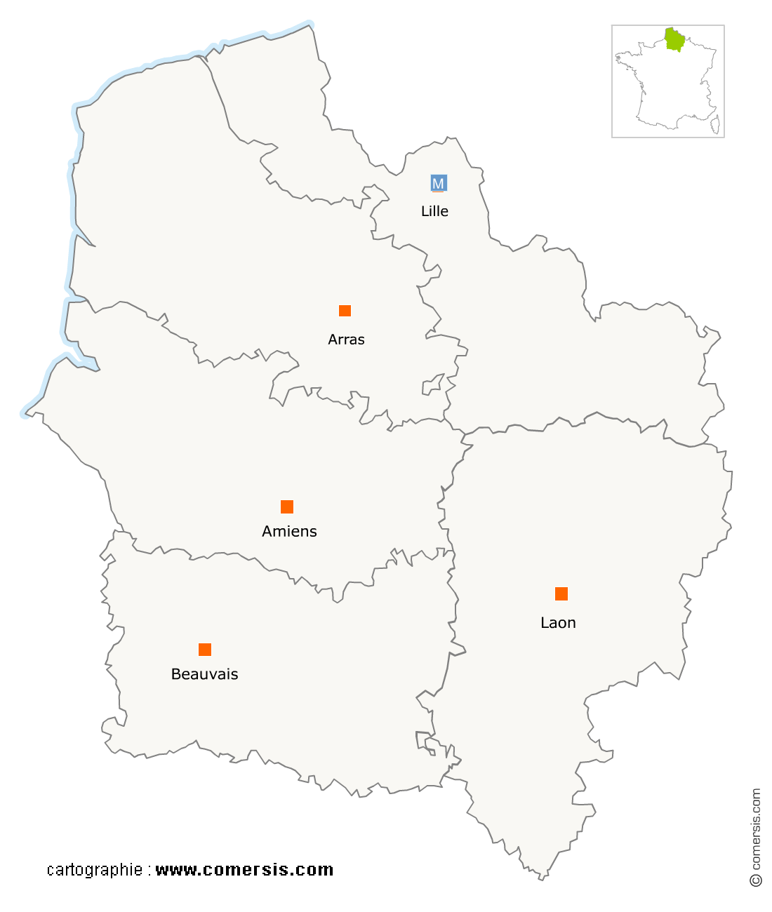 Carte région Hauts-De-France